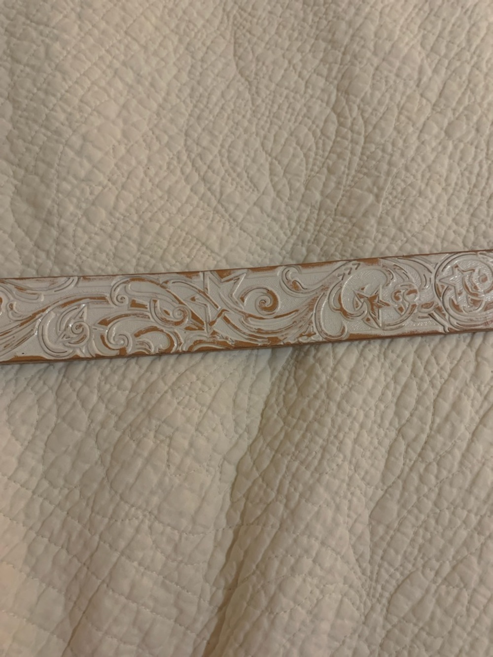 Hooey White Tooled Leather Women's Belt - Picture 4 of 4